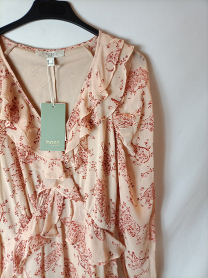 INTROPIA. Long pink floral Ts dress