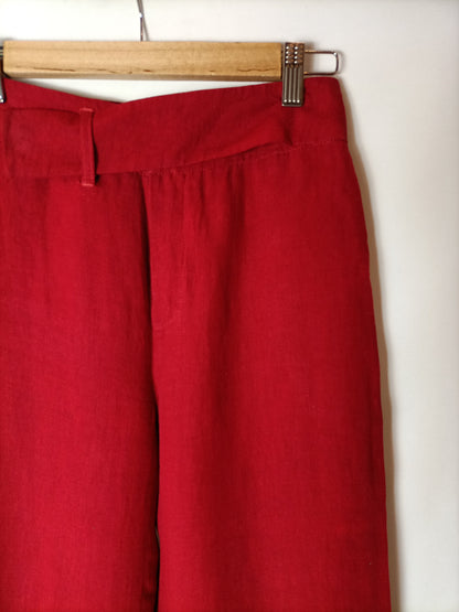 OTHERS. Red linen flowy trousers. Size 36