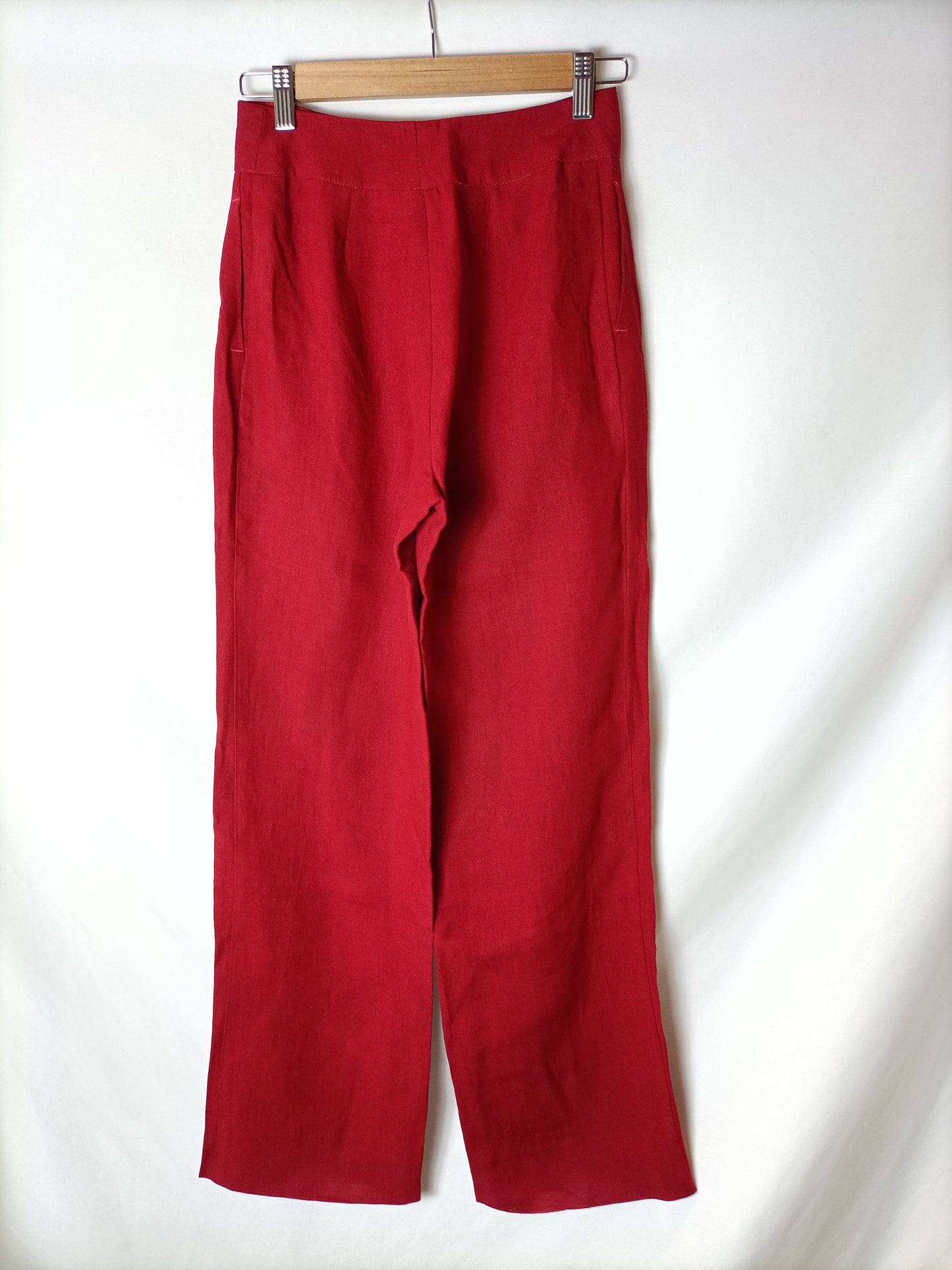 OTHERS. Red linen flowy trousers. Size 36