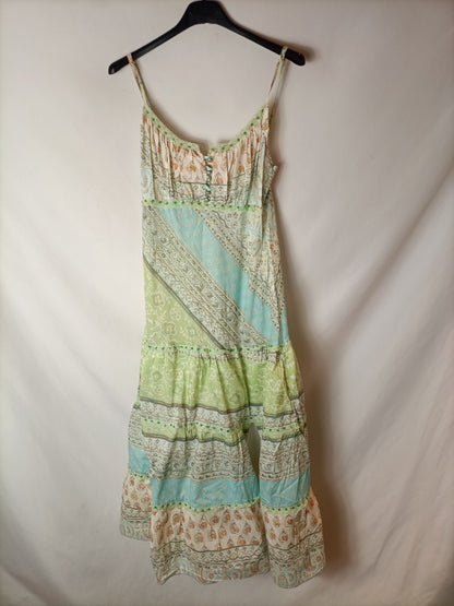 LIBERTY FASHION. Floral print dress with sequin mini skirt. TM