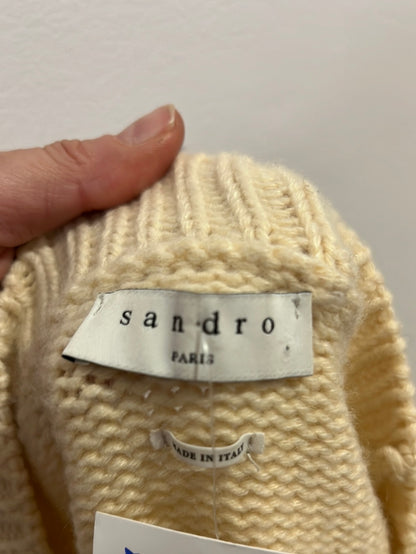 SANDRO. Jersey beige dibujo T.s