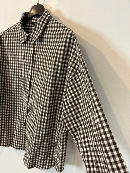 MASSIMO DUTTI. Camisa vichy marrón