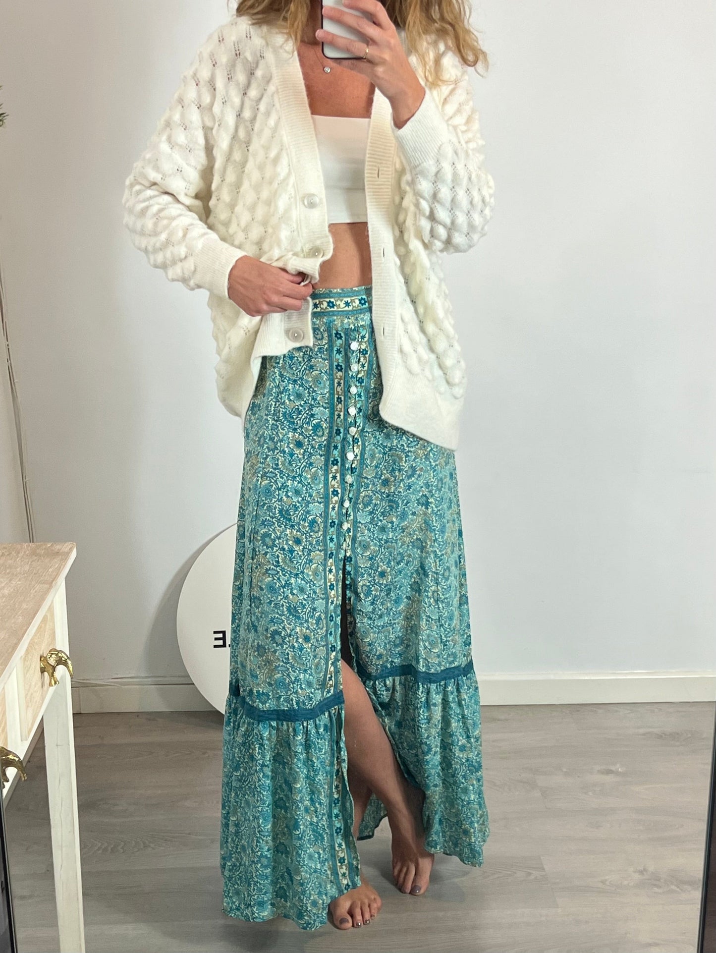 LETIZ. Falda midi flores TU(m)