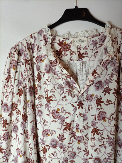 ELEPHANTINE. Beige floral Ts blouse