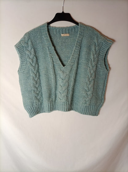 OTRAS. Chaleco cortito azul T.s