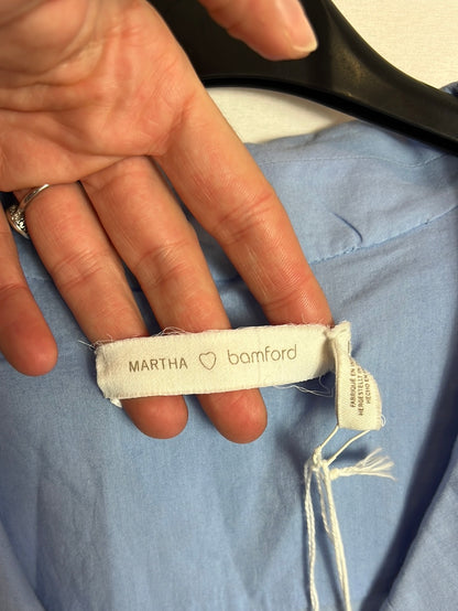 BAMFORD. Blusa algodón azul bordados. T S