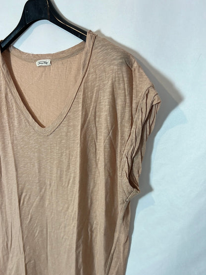 AMERICAN VINTAGE. Camiseta rosa palo algodón. T M/L