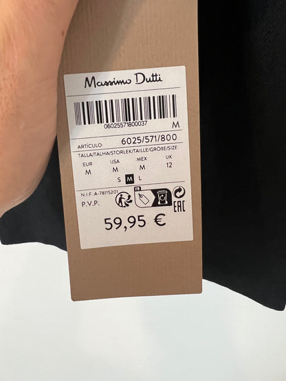 MASSIMO DUTTI. Chaleco gris oscuro lino T.m