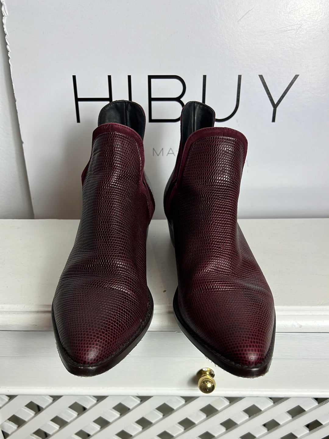 MICUIR. Botines burdeos textura. T 38