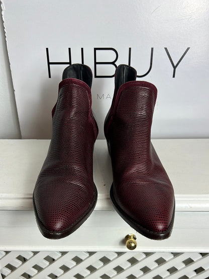 MICUIR. Botines burdeos textura. T 38