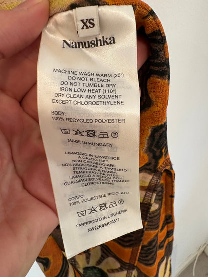 NANUSHKA. Falda midi estampada elástica