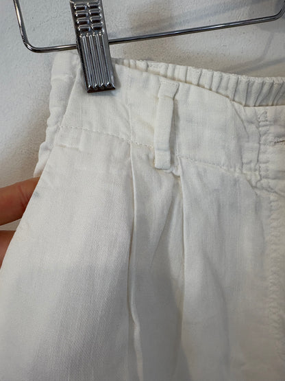 MASSIMO DUTTI. Pantalón lino blanco