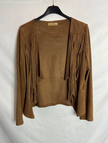 DODO. Chaqueta antelina flecos T.s/m
