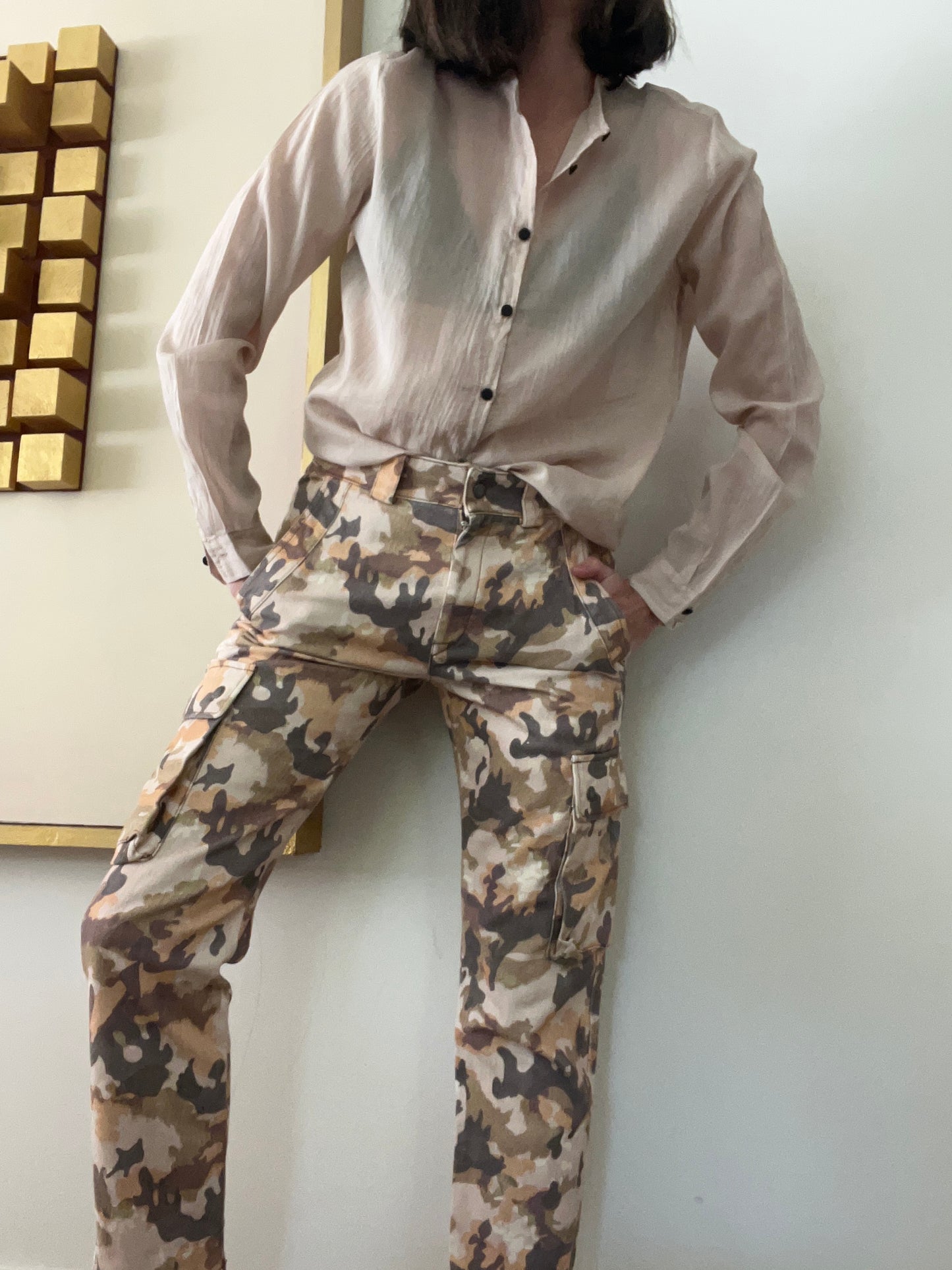 ISABEL MARANT. Denim estampado bolsillos. T 38