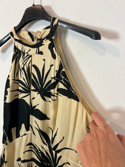 MASSIMO DUTTI. Long printed halterneck dress. Size 36