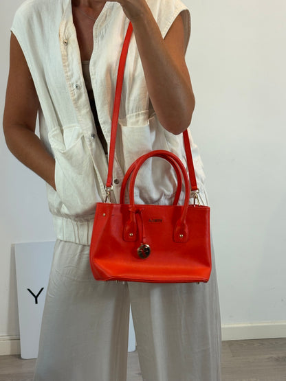 FURLA. Bolso rojo doble asa