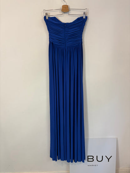 ANAMARIA COUTURE. Vestido max azul klein