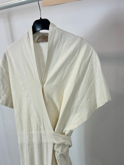 YENNYBASTIDA. Vestido blanco detalle borlas. T S