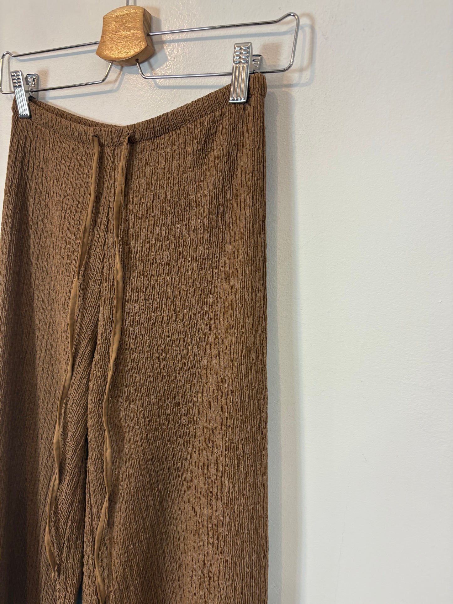 ZARA. Brown gathered set. TS