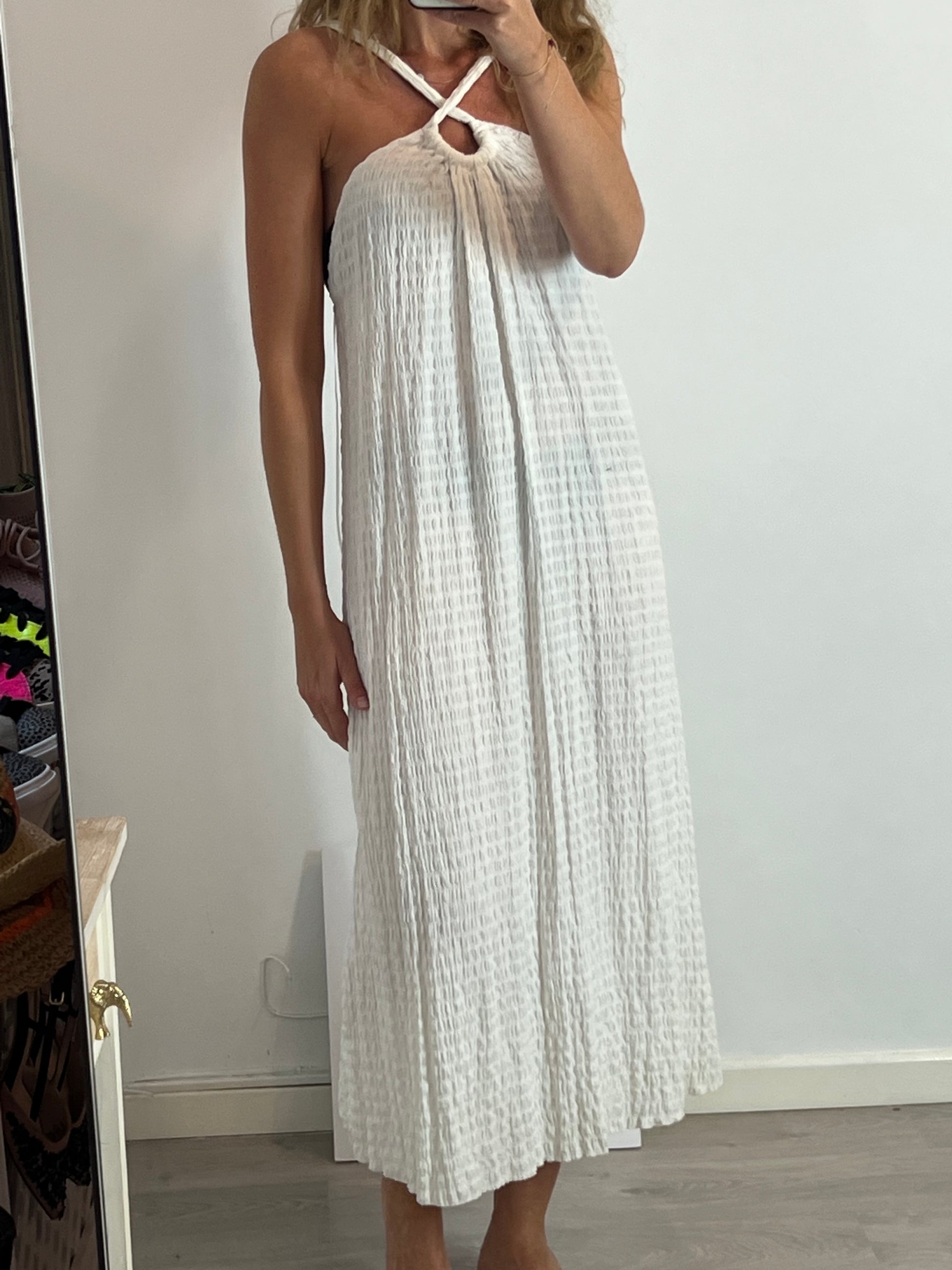 textured midi dress zara ZW COLLECTION LIMITED EDITION TEXTURED MIDI DRESS - Brick