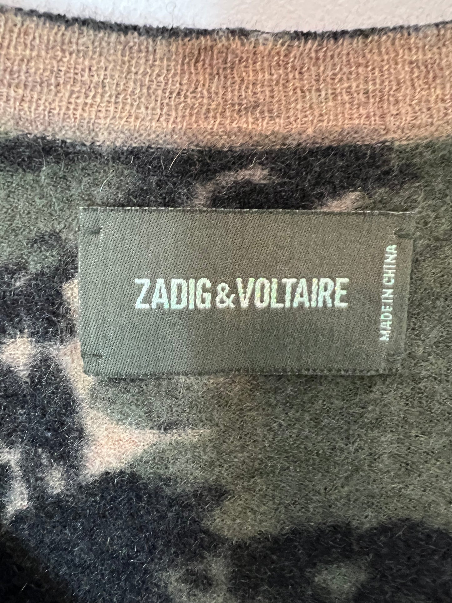 ZADIG&VOLTAIRE. Jersey estampado verdes lana. T S