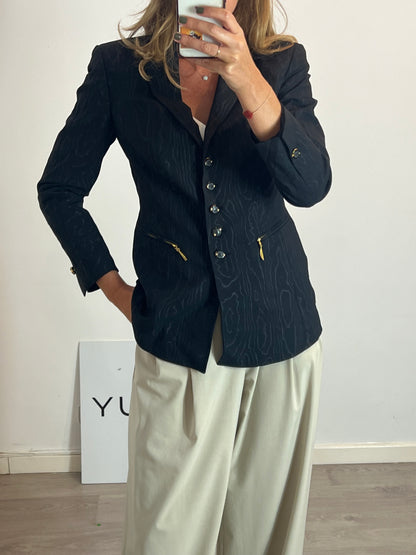 ESCADA. Black printed blazer. T 38