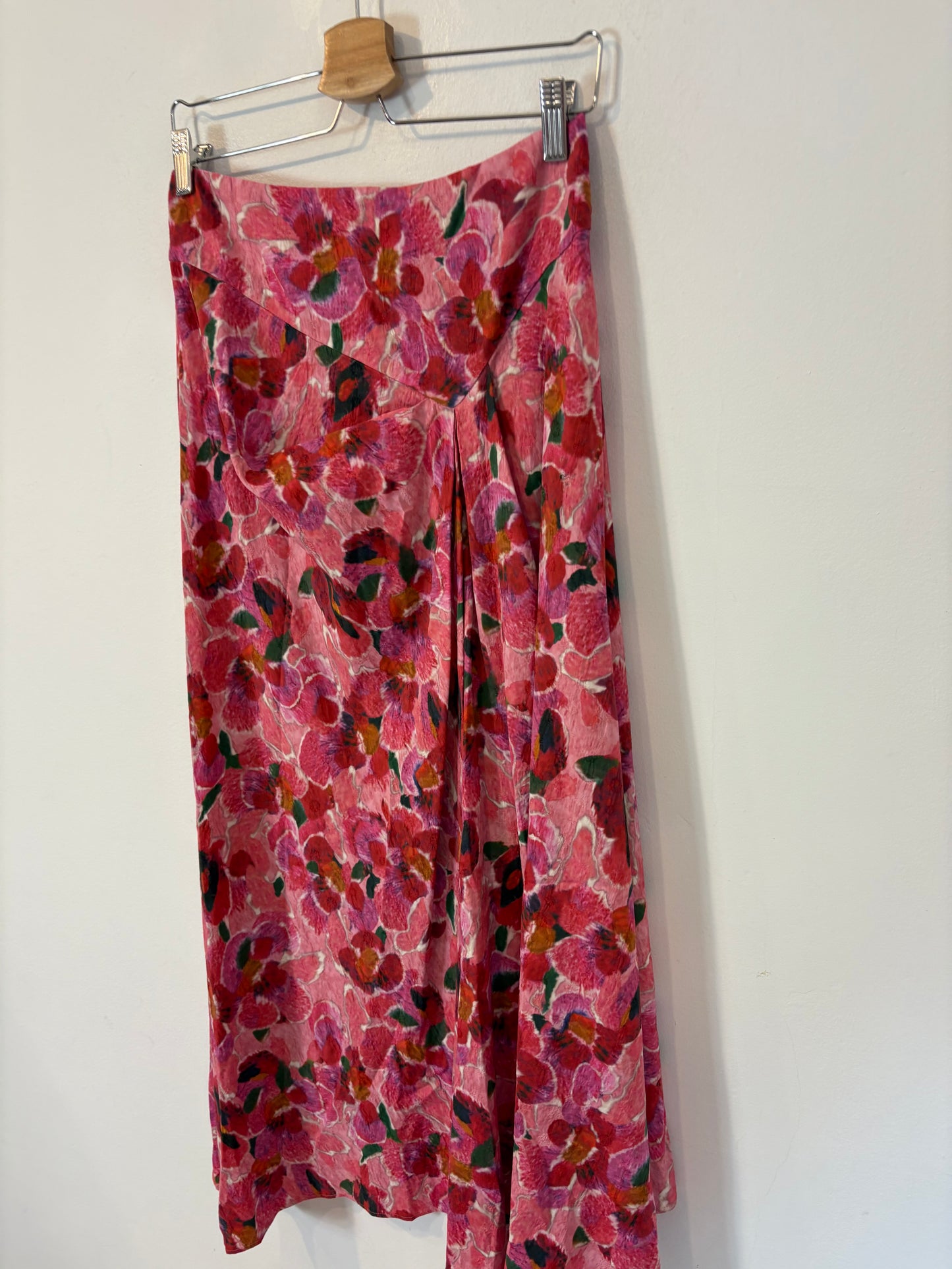 ISABEL MARANT Falda midi estampada con seda asimétrica