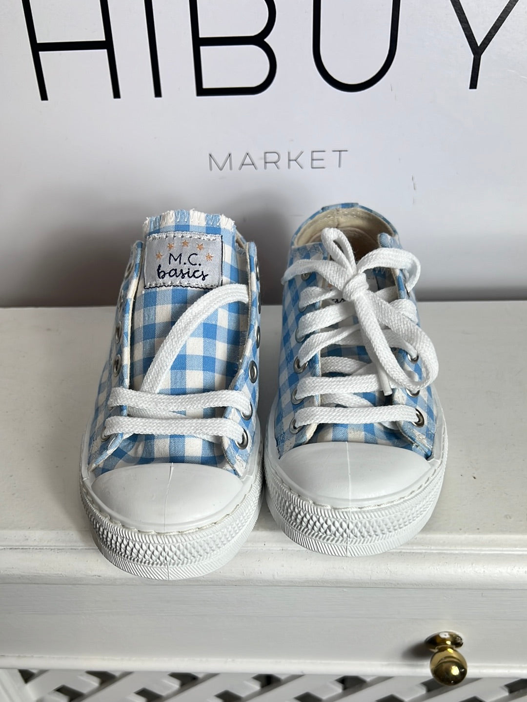 MI CANESÚ. Zapatillas cuadros vichy. T 29