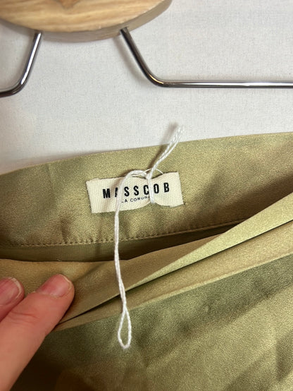 MASSCOB. Green silk sarong skirt. Size 36