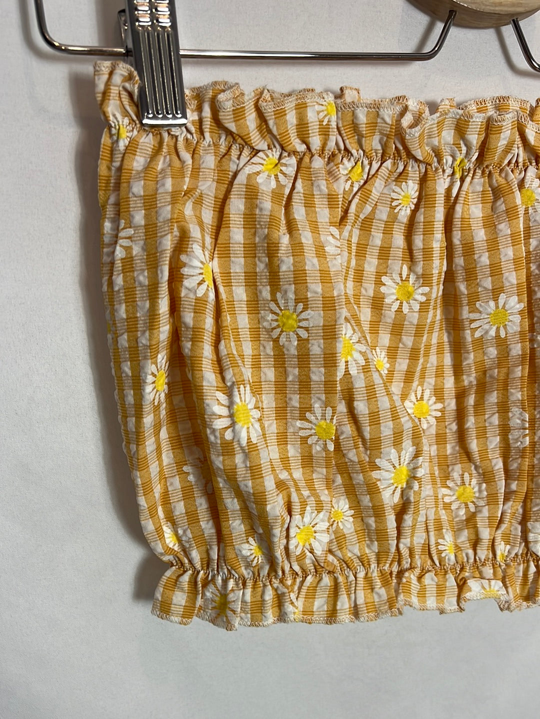 OTRAS. Crop top elastico cuadros vichy. T XS/S