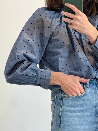 MASSIMO DUTTI. Blusa algodón rombos. T 34