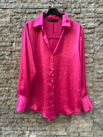 ZARA. Flowy fuchsia shirt. TS
