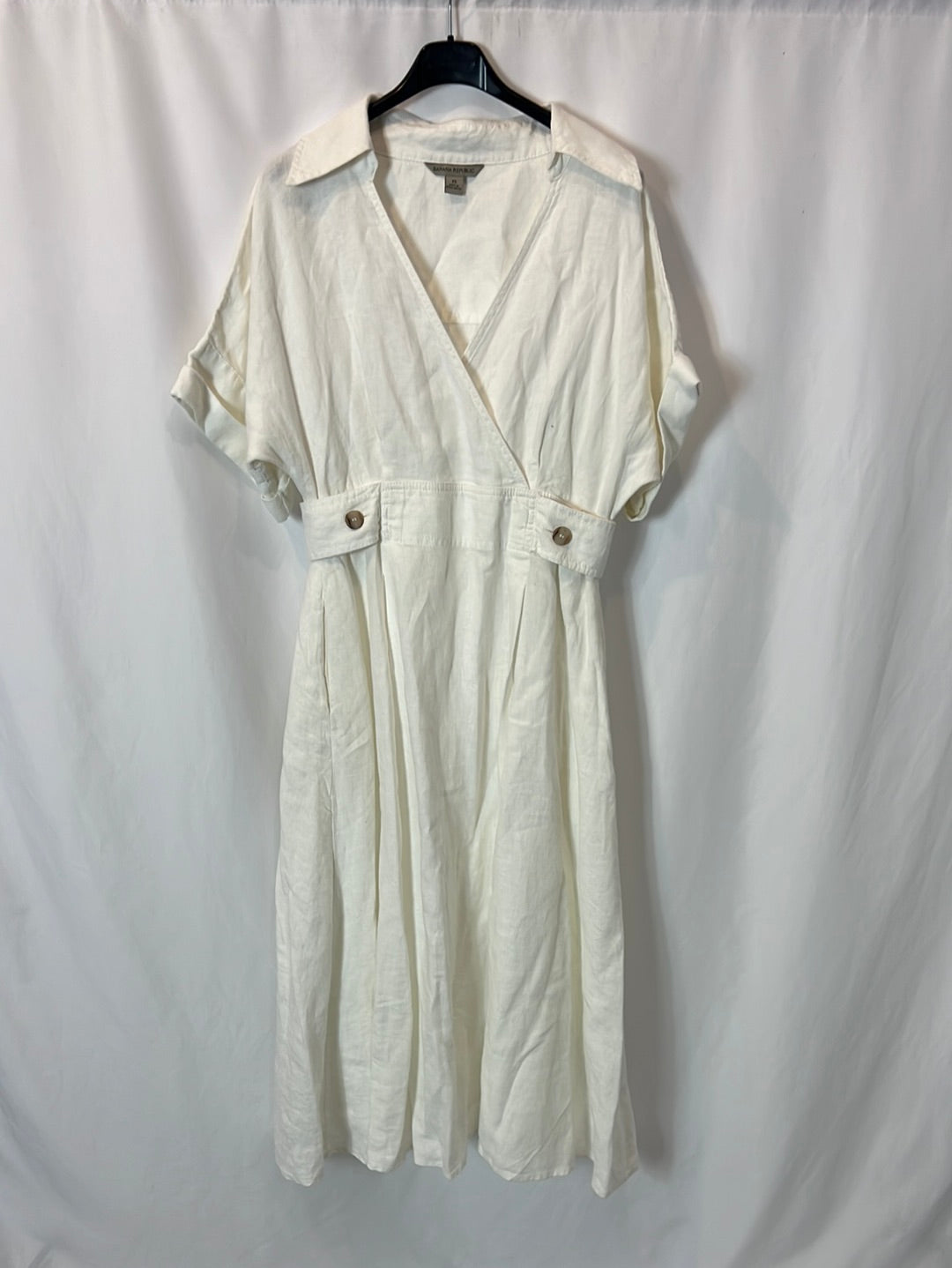 BANANA REPUBLIC. White cotton midi dress. Size XS