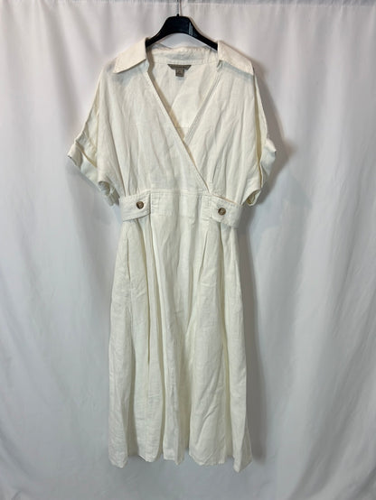 BANANA REPUBLIC. White cotton midi dress. Size XS
