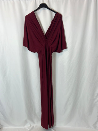 OTHERS. Long maroon lycra dress. XS/S