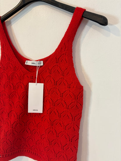 MANGO. Top rojo punto elástico. T XS