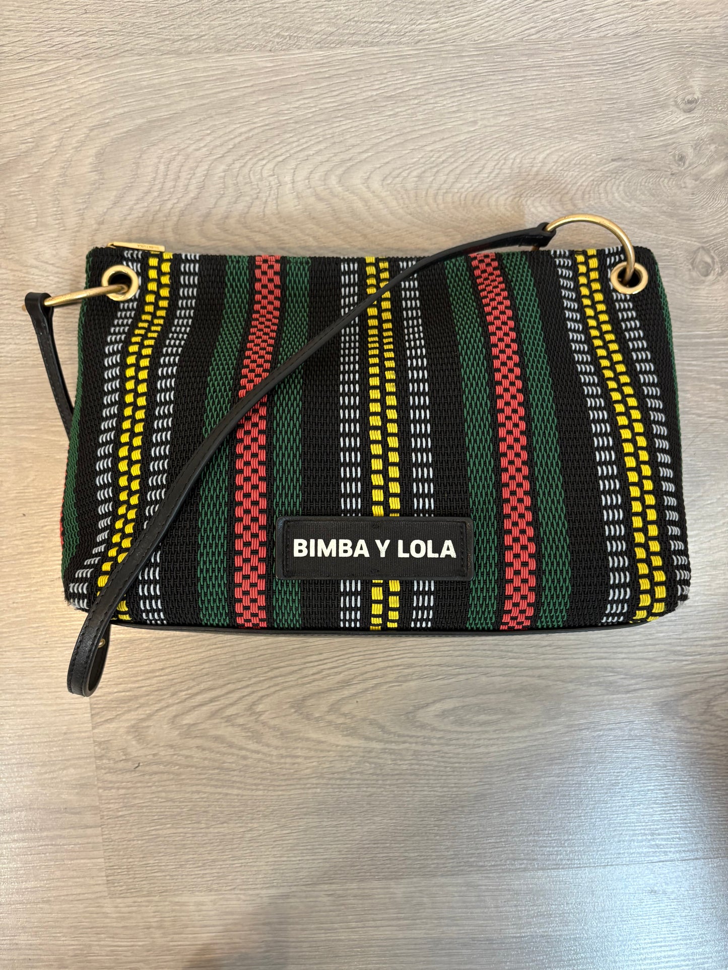 BIMBA Y LOLA. Bolso mediano trenzado colores doble asa