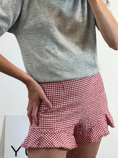 ZARA. Pantalón corto cuadros T.s