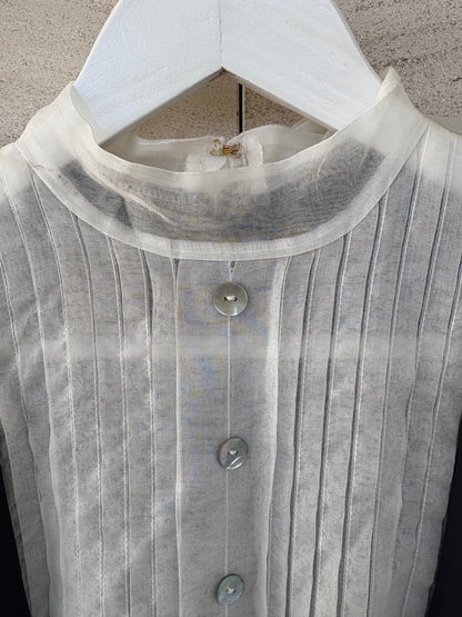 IQ COLLECTION. Vestido largo azul con seda