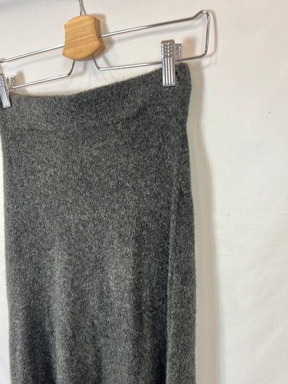 ZARA. Falda midi gris punto T.s