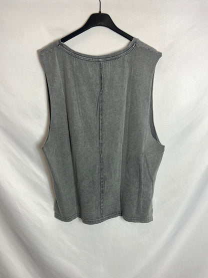 ANINE BING. Camiseta gris sin mangas. T M/L