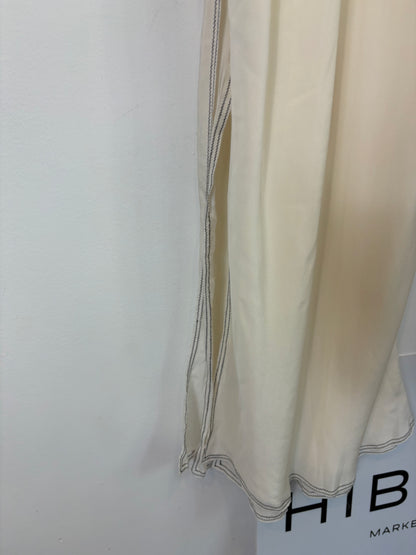 ZARA. Vestido largo lencero costuras. T S