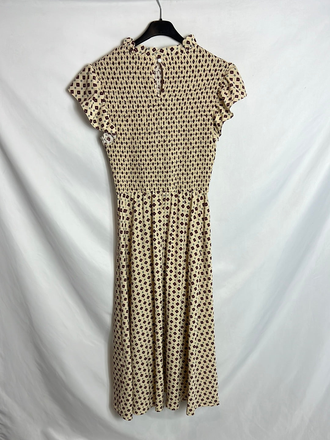 OTRAS. Vestido midi nido de abeja. T S/M