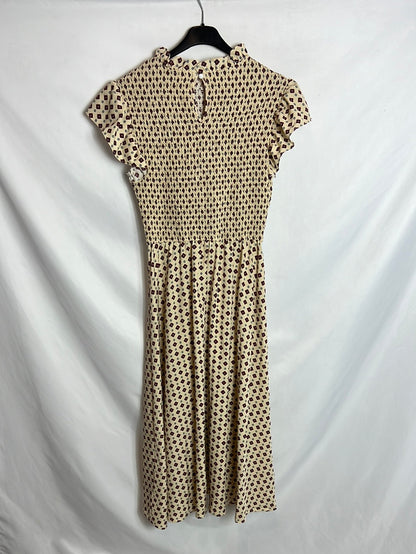 OTRAS. Vestido midi nido de abeja. T S/M