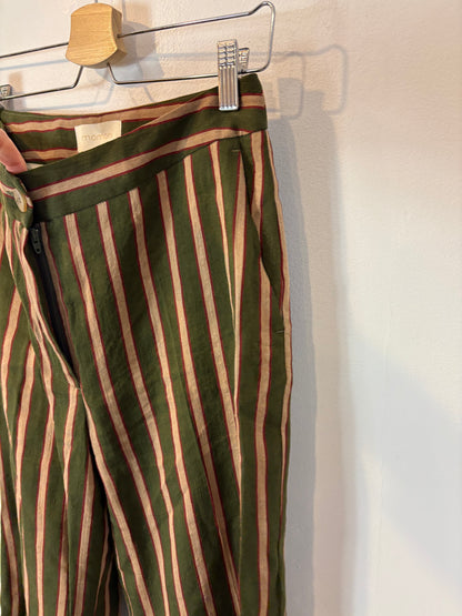 MOMONI. Pantalón verde rayas mezcla