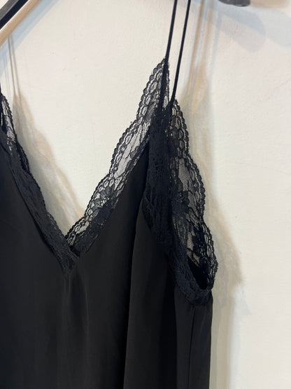 ZARA. Top negro lencero. T L