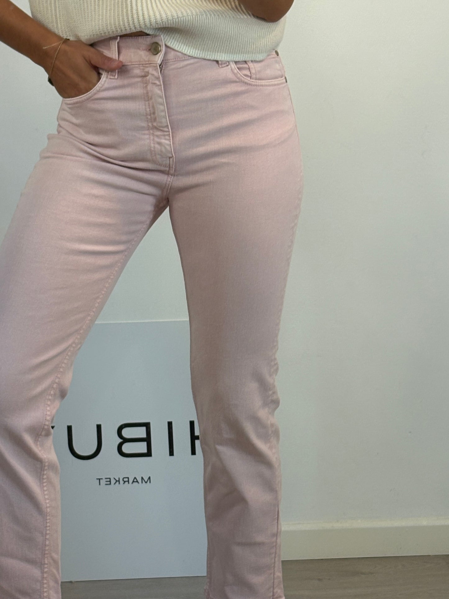 DOROTHEE SCHUMACHER. Medium size light pink denim. T 36