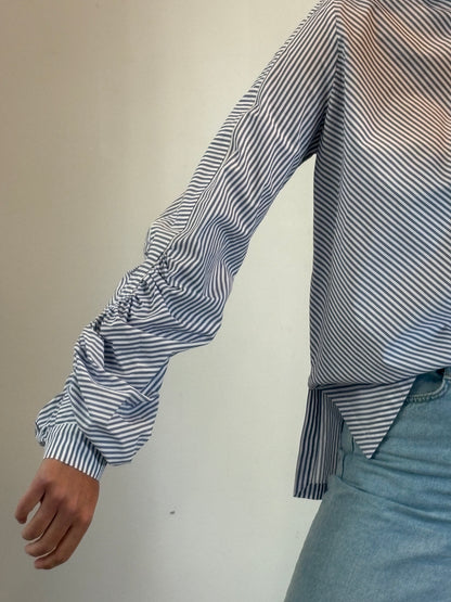 SILVIA TCHERASSI. Blusa rayas detalle mangas. T M