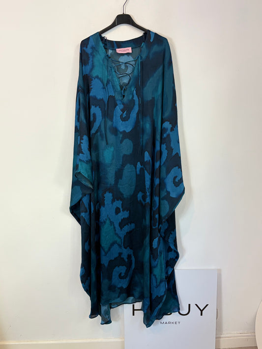 JUAN AVELLANEDA SEE IOU. Vestido estilo caftán azules