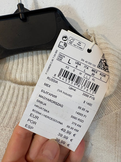 SPRINGFIELD. Jersey beige flores bordadas. T L (S/M)